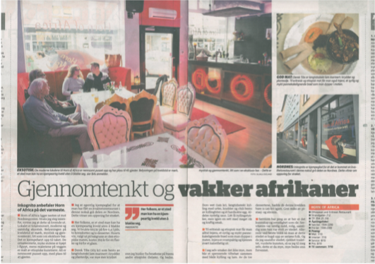 Horn of Africa press feature — Ethiopian cuisine in Bergen